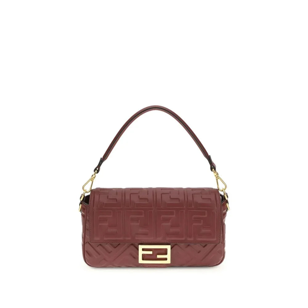 Fendi Bordeaux Calf Leather Bos Taurus Shoulder Bag