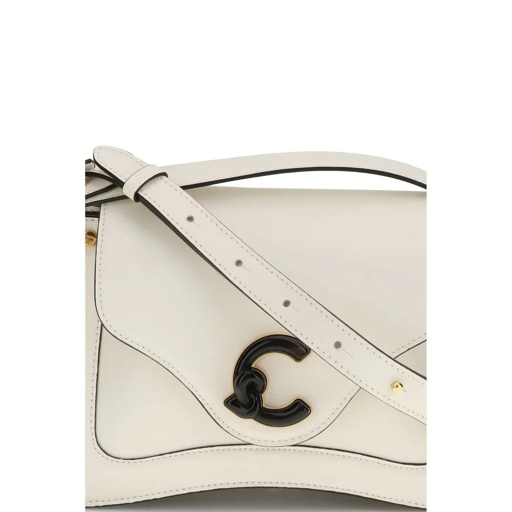 Coccinelle Cream Calf Leather Bos Taurus Shoulder Bag
