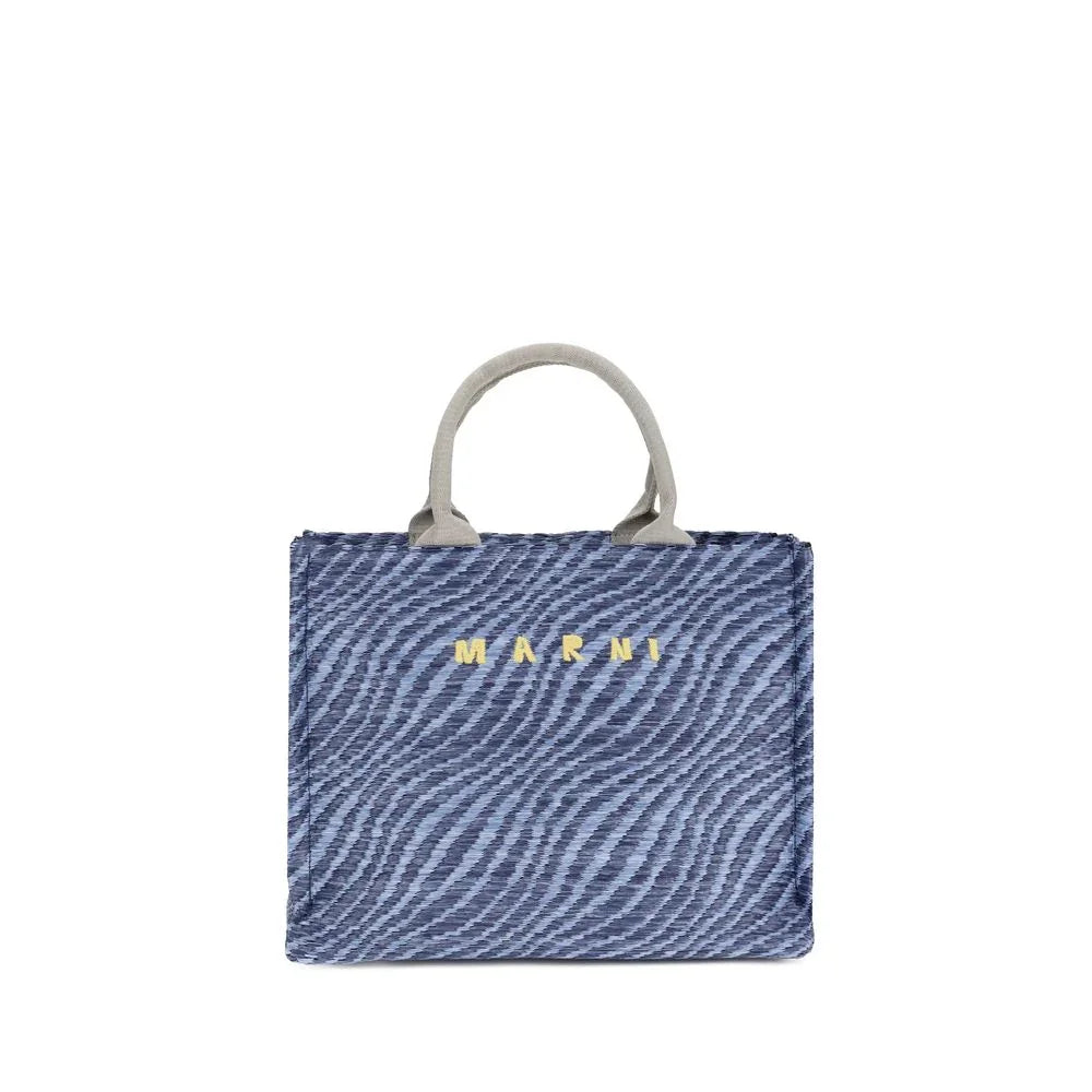 Marni Schultertasche aus blauem Stoff