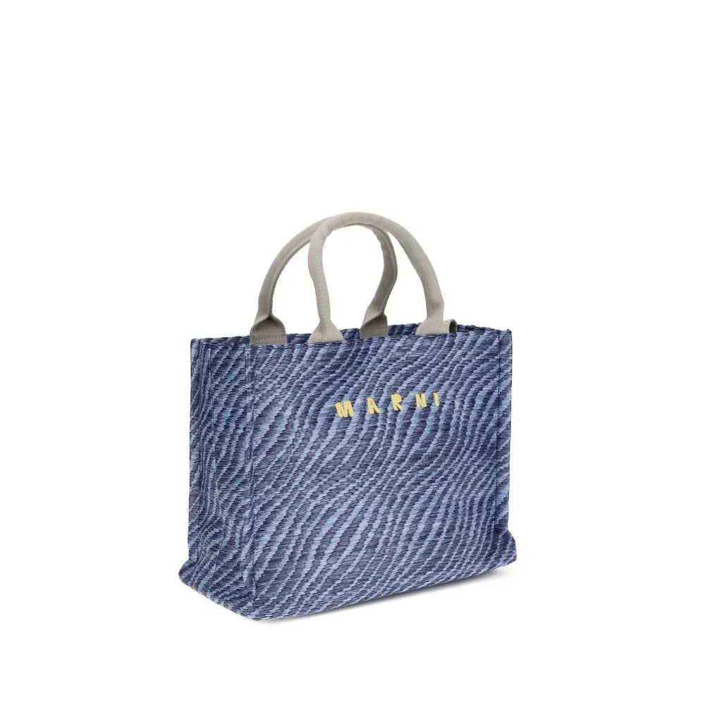Marni Schultertasche aus blauem Stoff