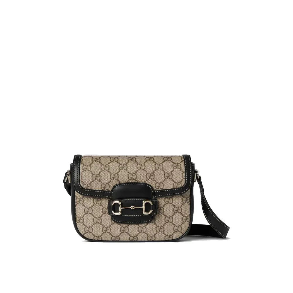 Gucci Schultertasche aus beigefarbenem Stoff