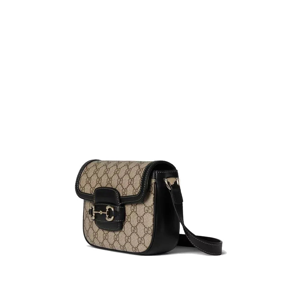 Gucci Schultertasche aus beigefarbenem Stoff