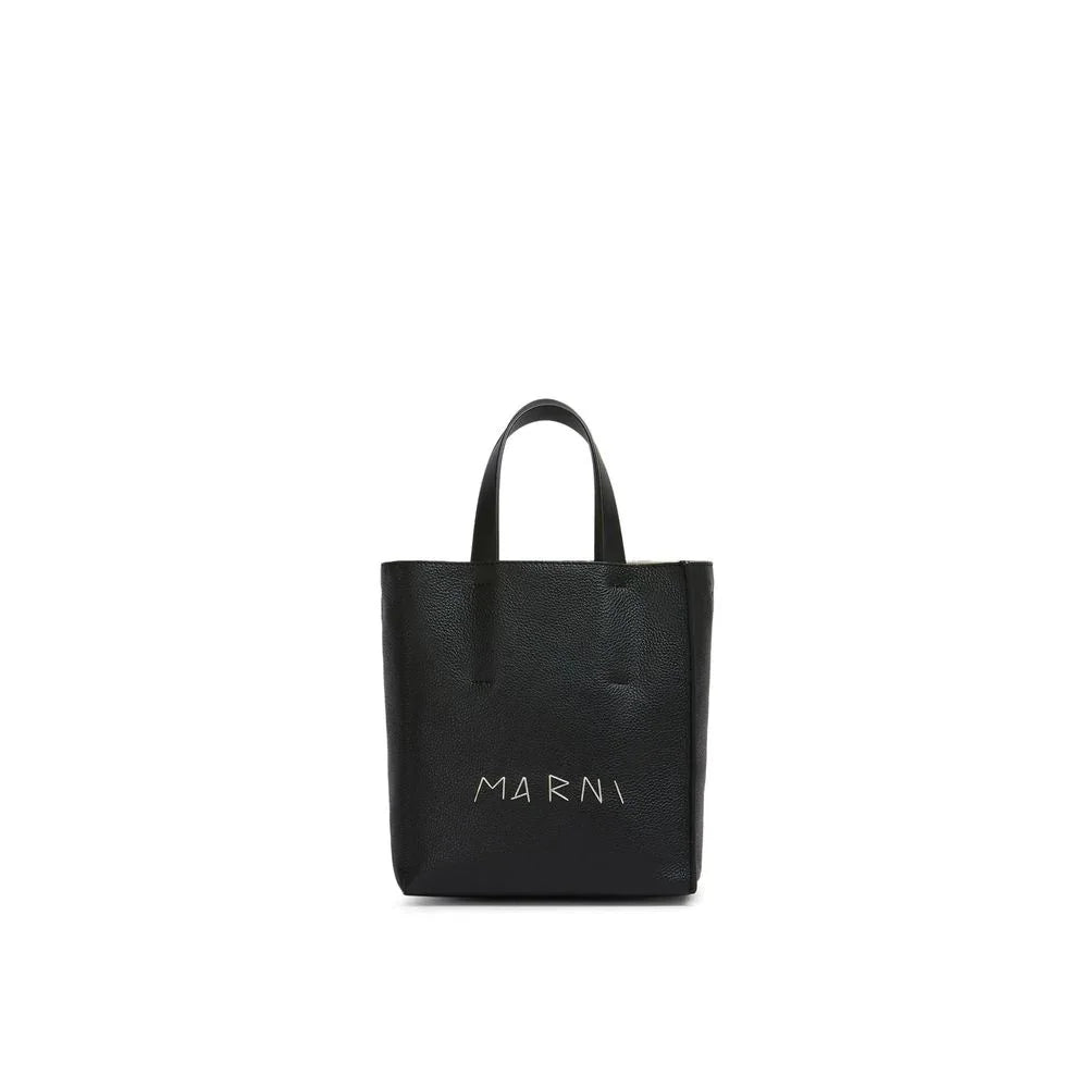 Marni Black Calfskin Tote Bag