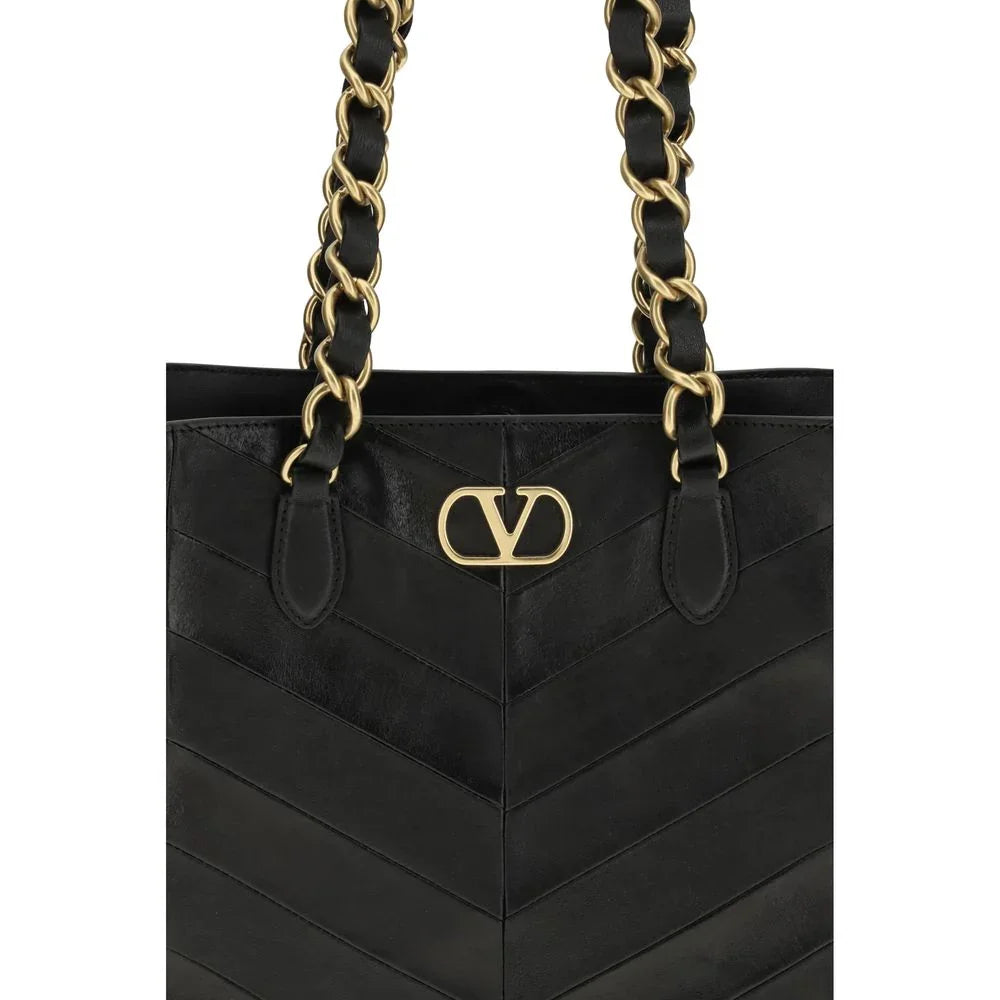 Valentino Garavani Black Napa Leather / Calf Bos Taurus Shoulder Bag