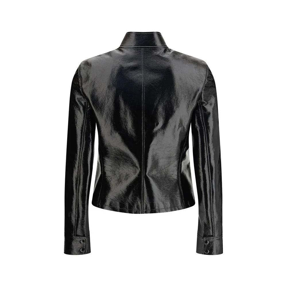 Courrèges Black Cotton Full-Length Jacket