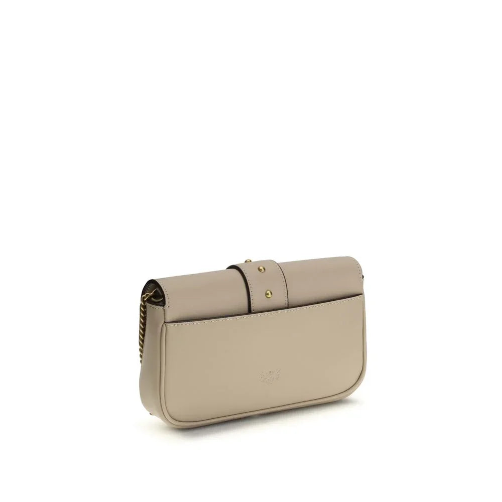 Borsa a tracolla PINKO Bos Taurus in pelle di vitello beige