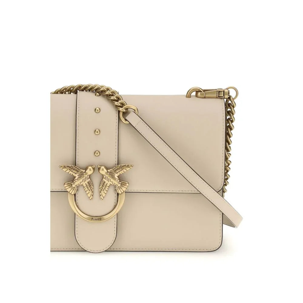 Borsa a tracolla PINKO Bos Taurus in pelle di vitello beige