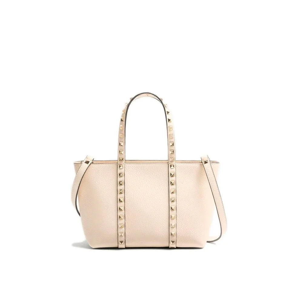 Valentino Garavani Beige Calfskin Tote Bag