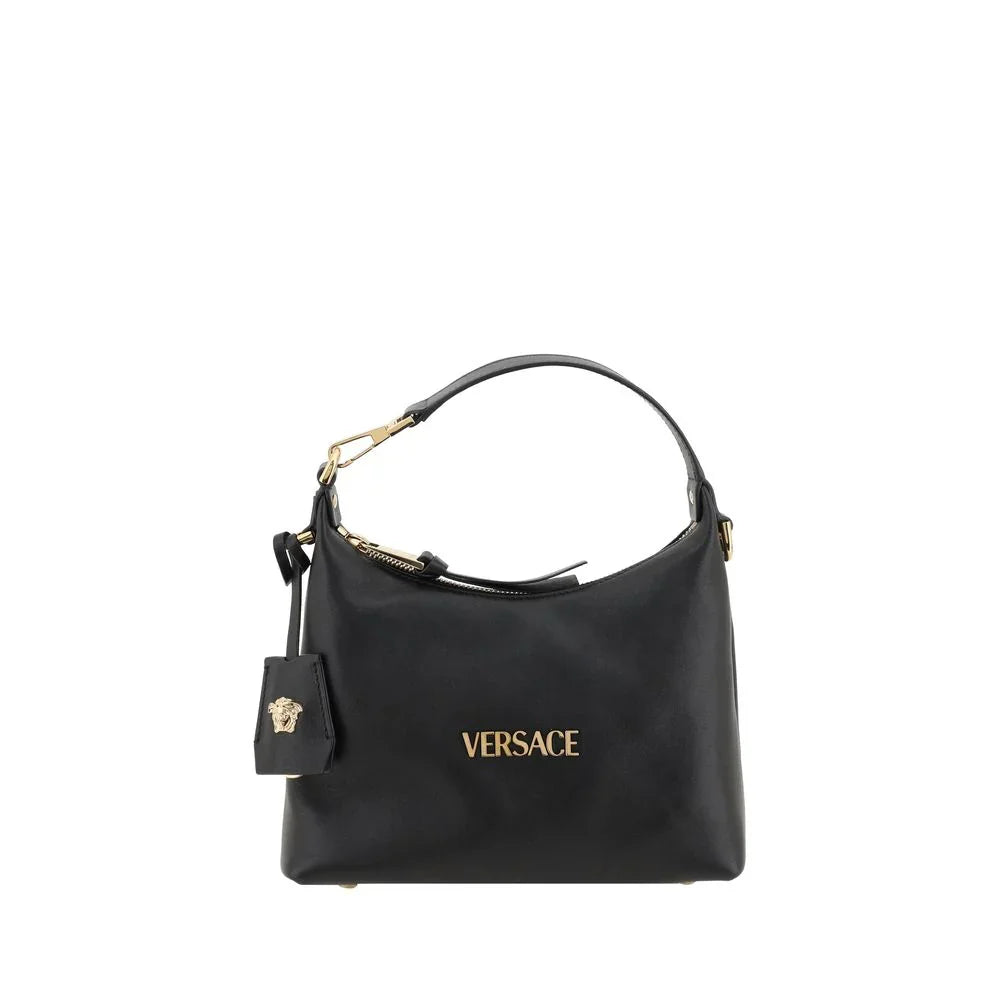 Borsa a mano Versace Bos Taurus in pelle di vitello nera