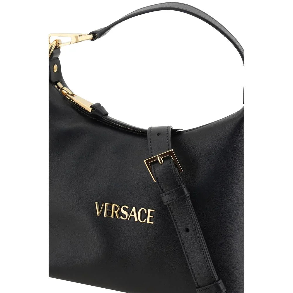 Versace Black Calf Leather Bos Taurus Handbag