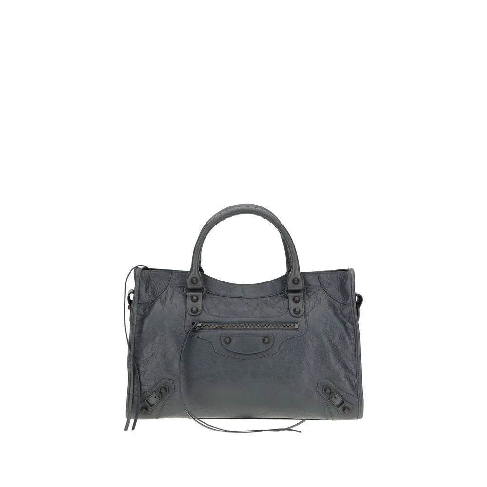 Balenciaga Gray Calf Leather Bos Taurus Shoulder Bag