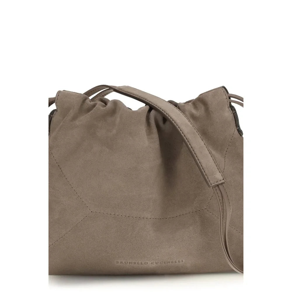 Brunello Cucinelli Clutch-Tasche aus beigefarbenem Kalbsleder, Bos Taurus