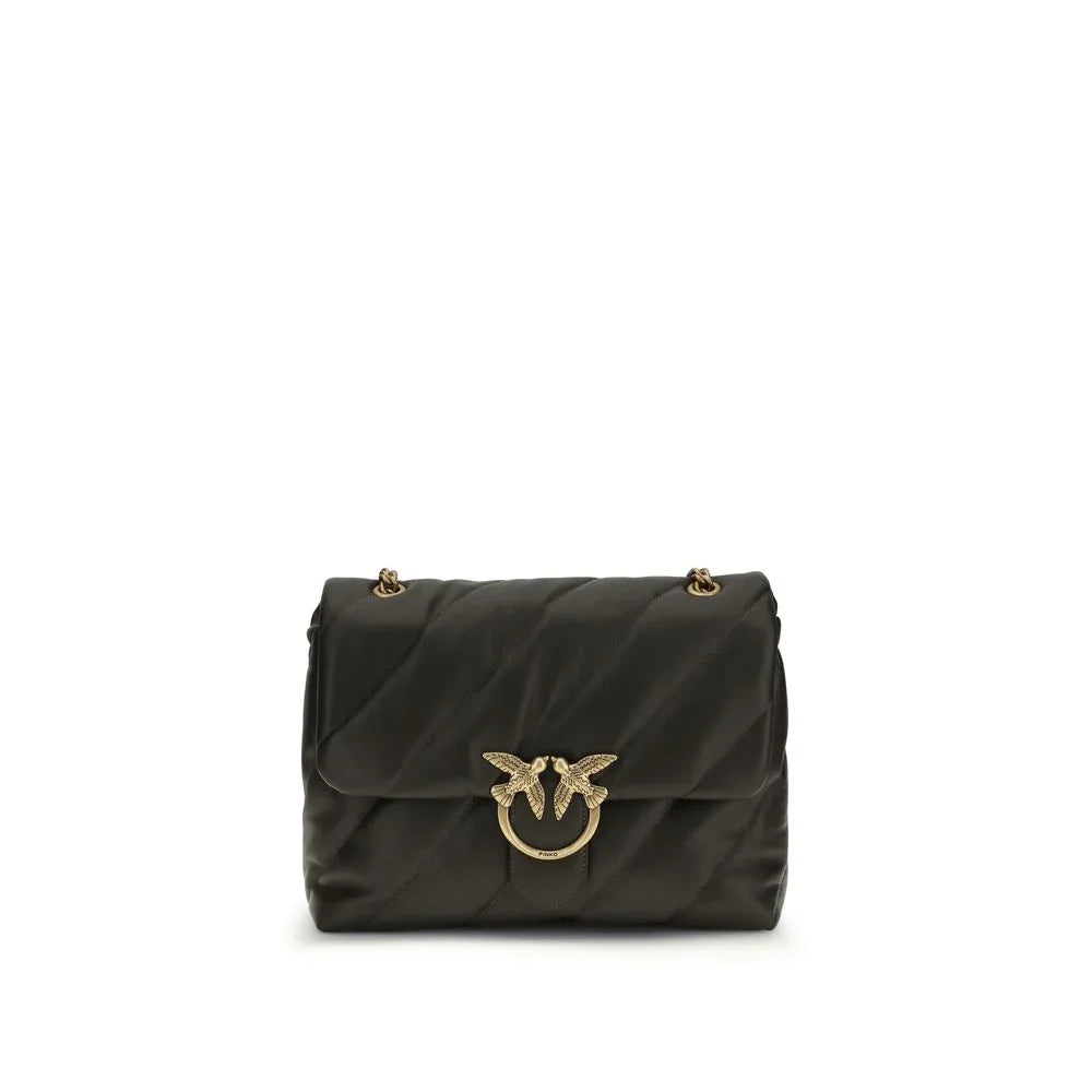 PINKO Zweifarbige Schultertasche aus Kalbsleder mit Bos-Taurus-Motiv