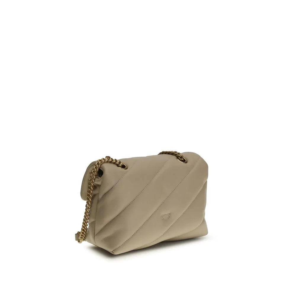 Borsa a tracolla PINKO Bos Taurus in pelle di vitello beige