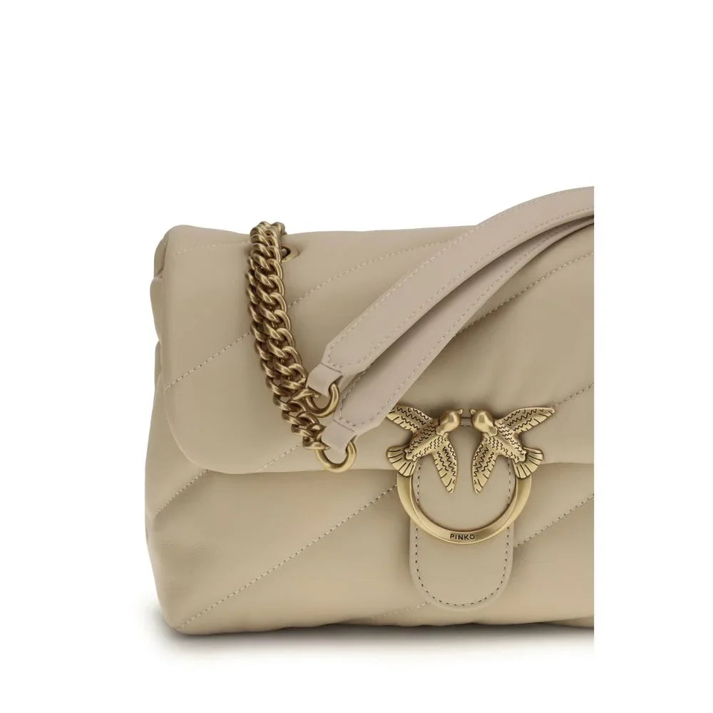 Borsa a tracolla PINKO Bos Taurus in pelle di vitello beige