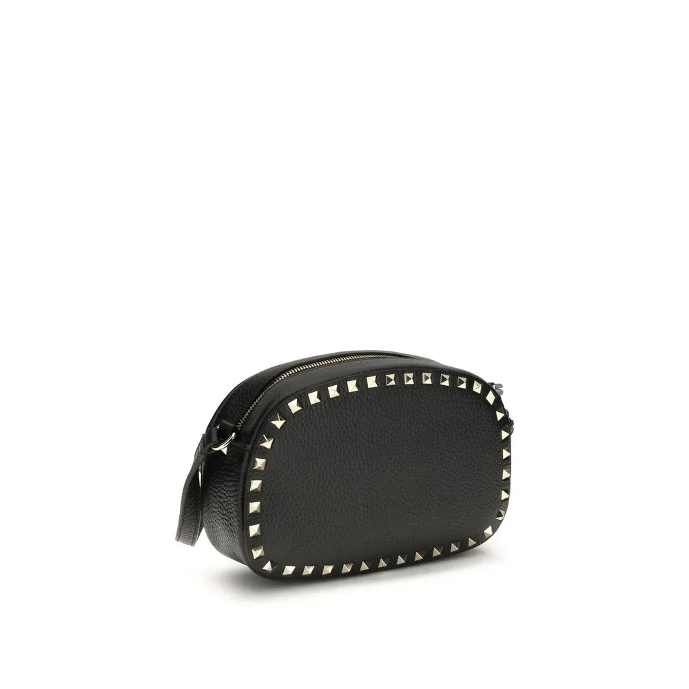 Valentino Garavani Black Calf Leather Bos Taurus Shoulder Bag