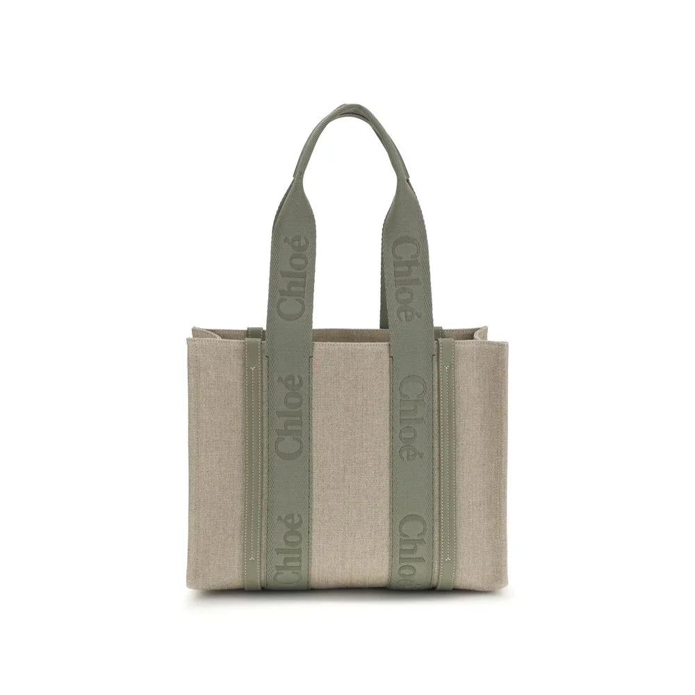 Chloé Beige Linen Shoulder Bag