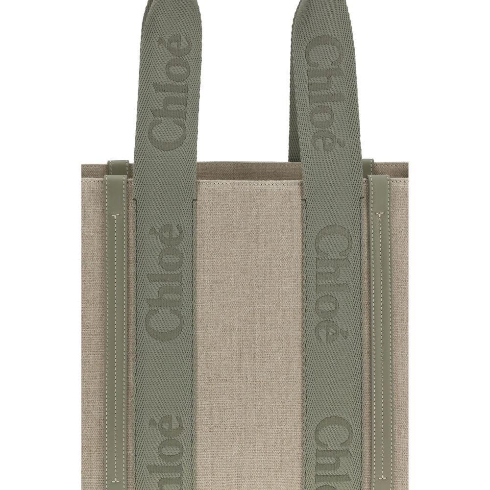 Chloé Beige Linen Shoulder Bag