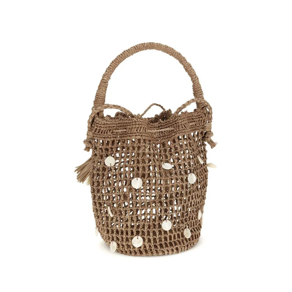 Alanui Brown Raffia Bucket Bag