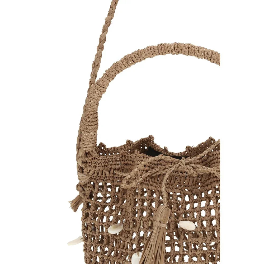 Alanui Brown Raffia Bucket Bag