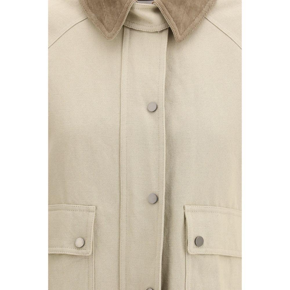 Cappotto Brunello Cucinelli in cotone beige