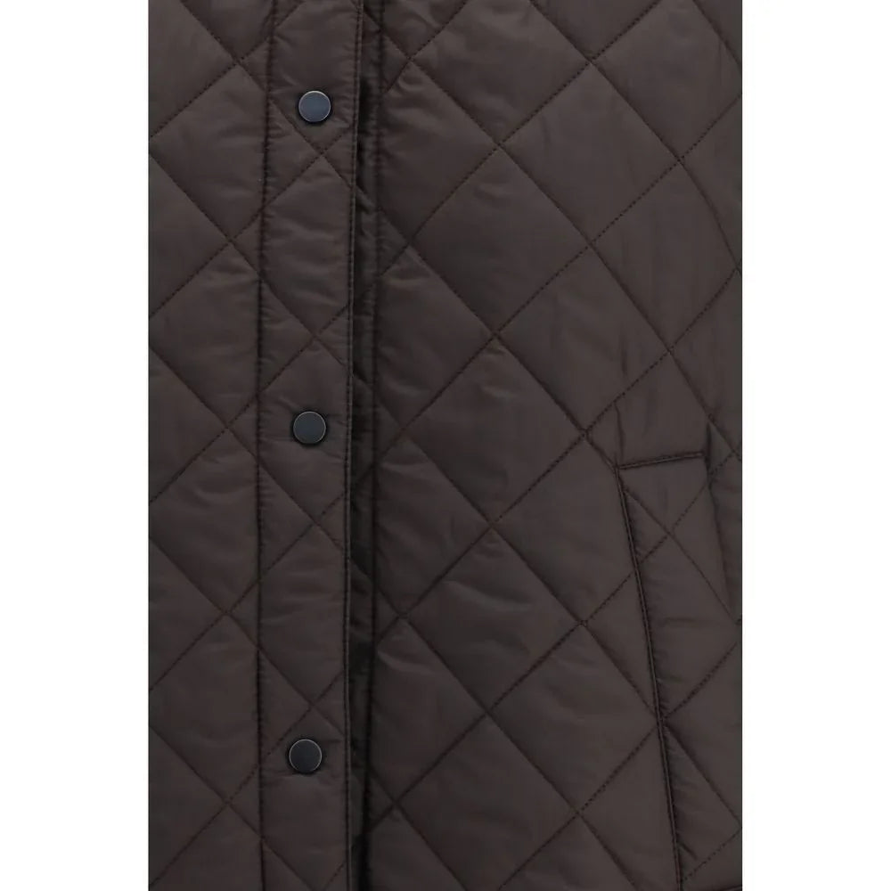 Brunello Cucinelli braune ärmellose Nylonjacke
