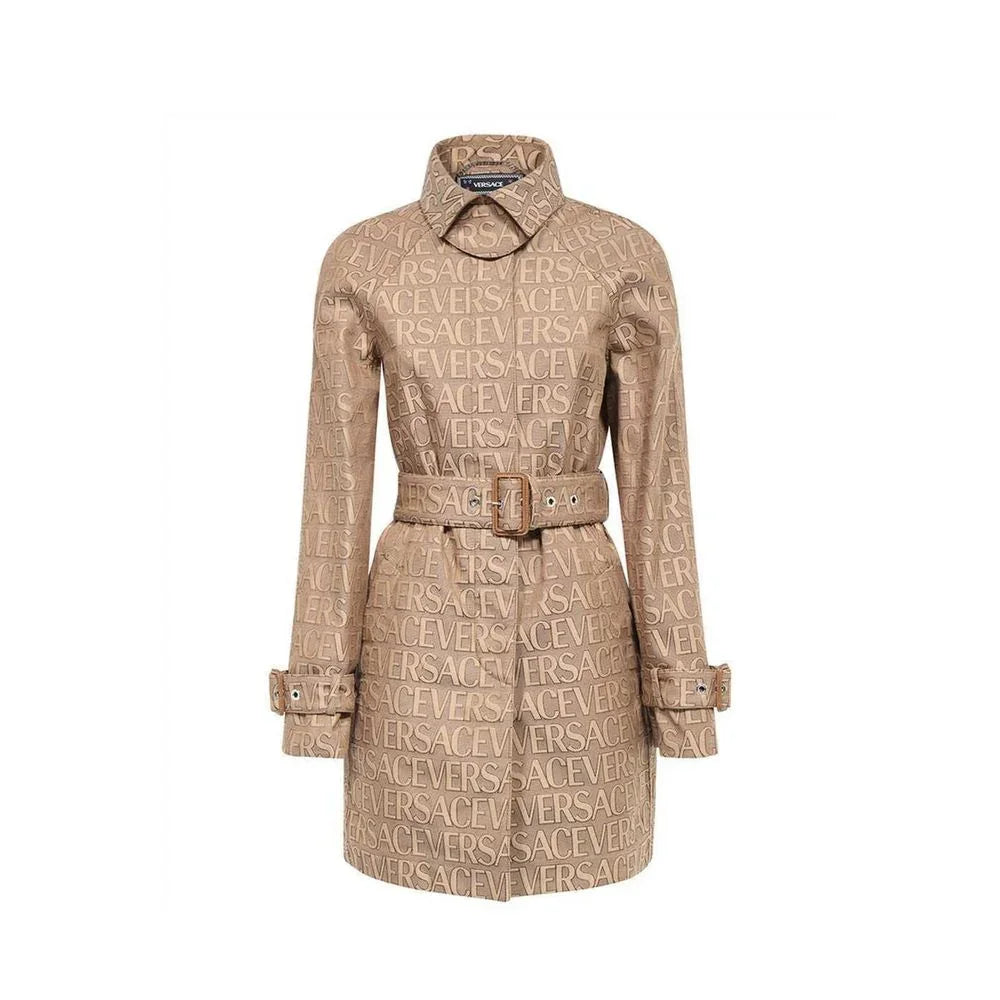 Cappotto Versace in cotone beige