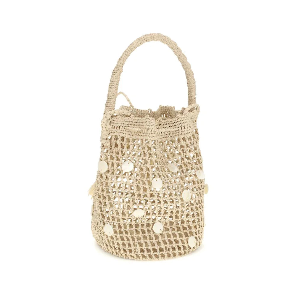 Alanui Beige Raffia Bucket Bag
