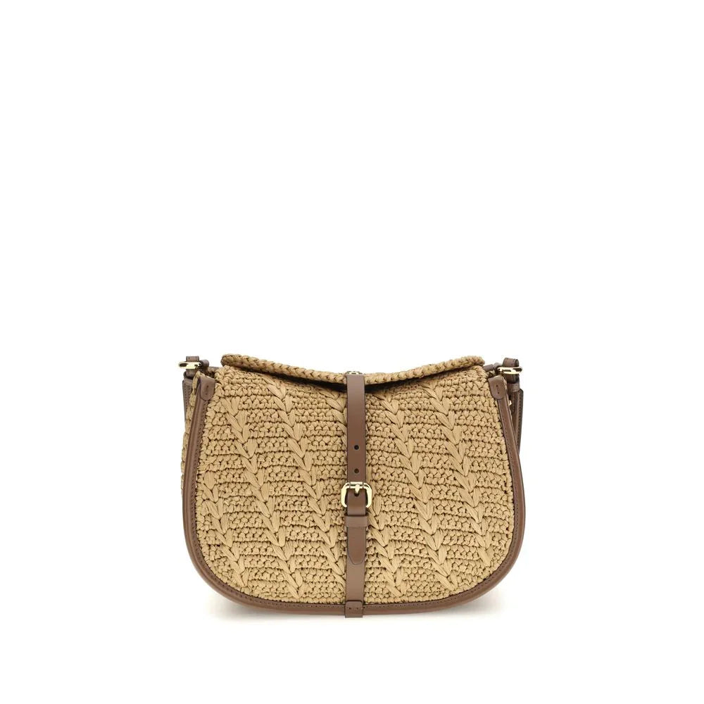 Etro Beige Raffia Shoulder Bag