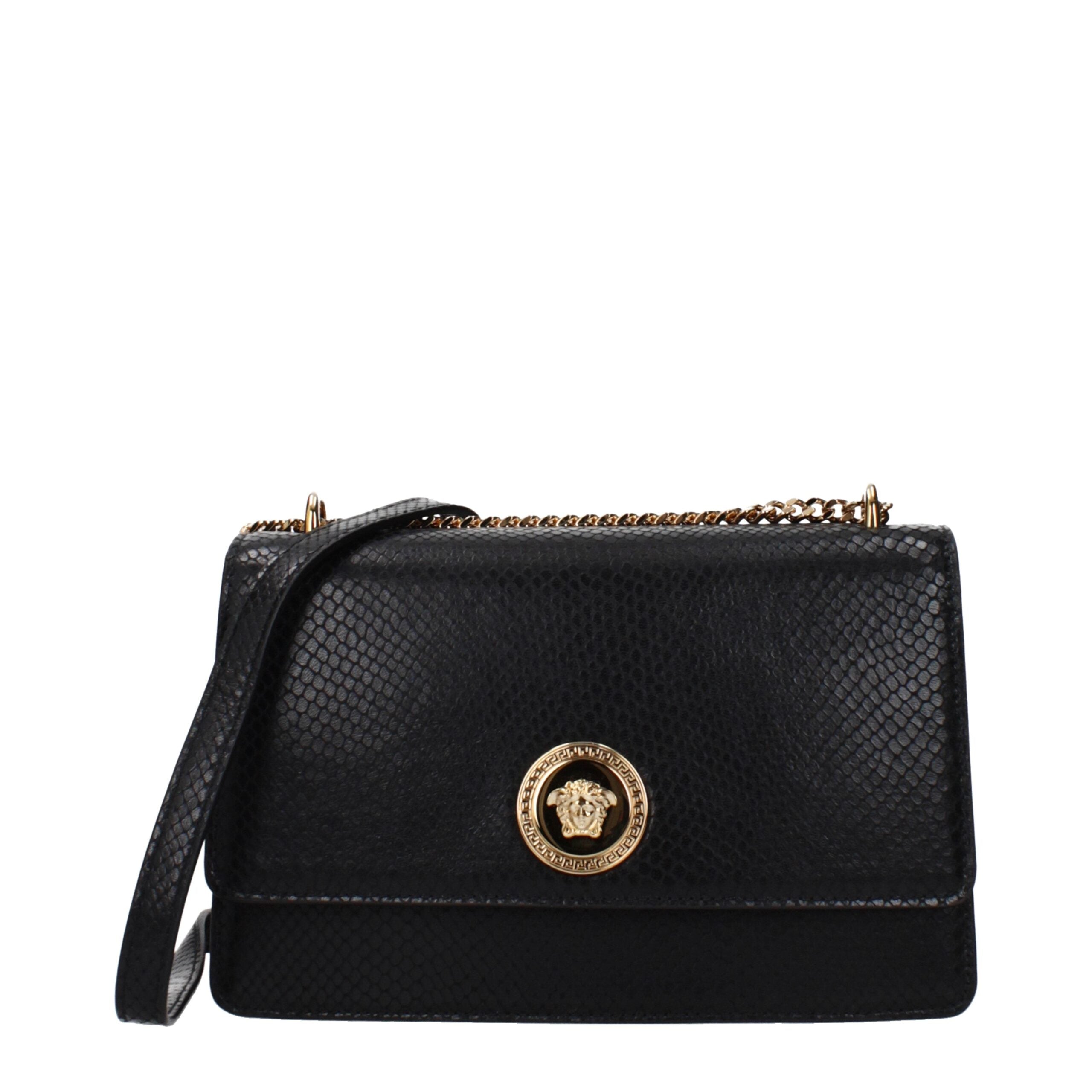 Versace Black Leather Crossbody Bag