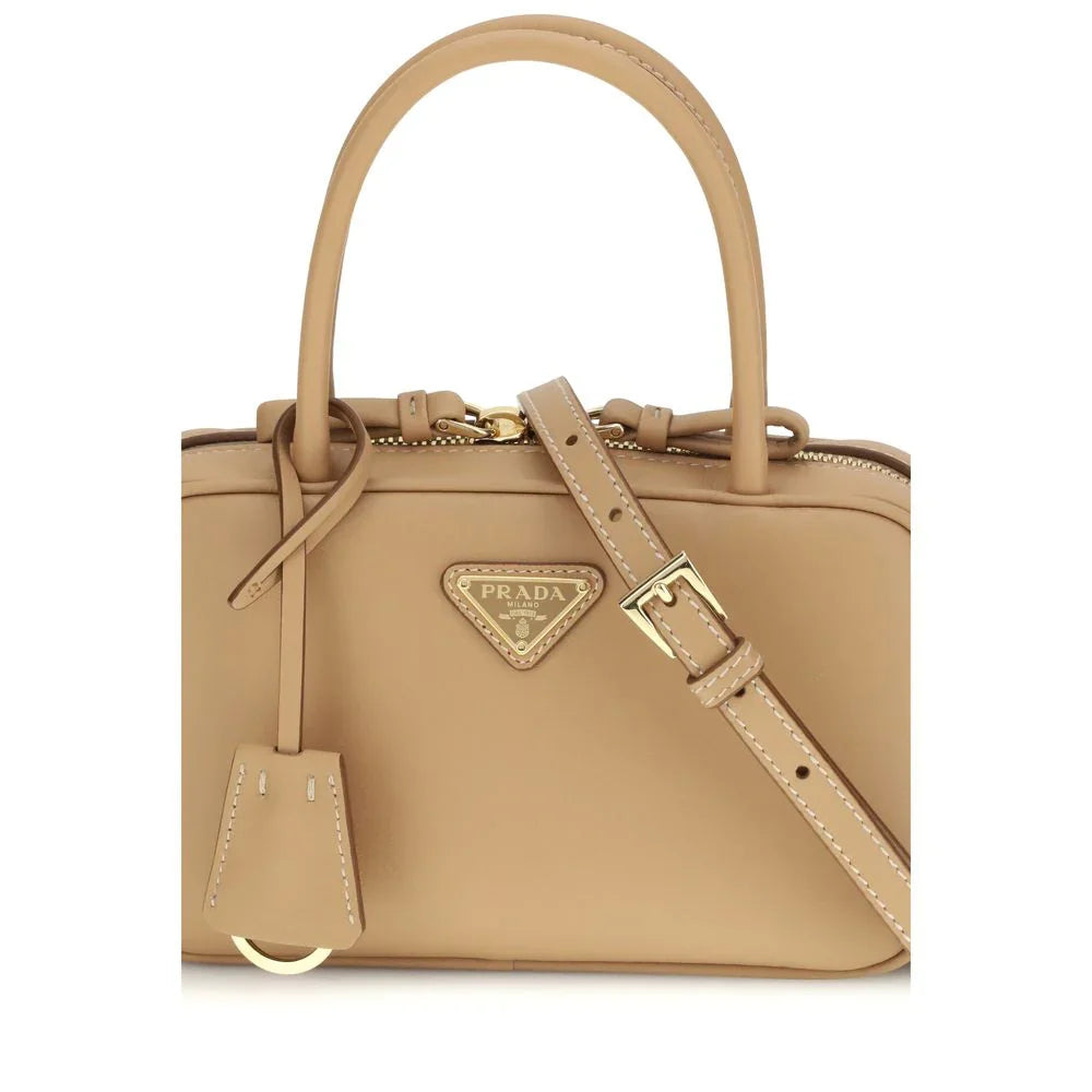Prada Beige Calf Leather Bos Taurus Handbag