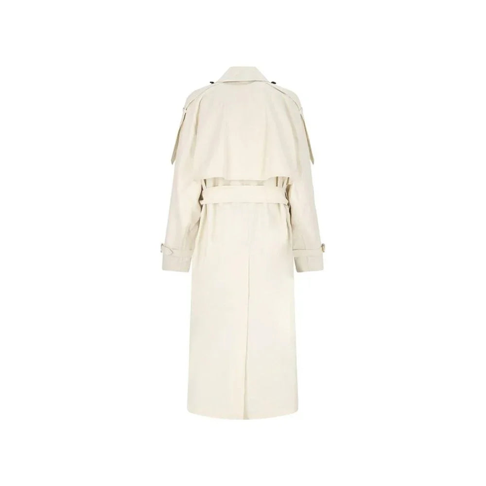 Burberry White Cotton Coat
