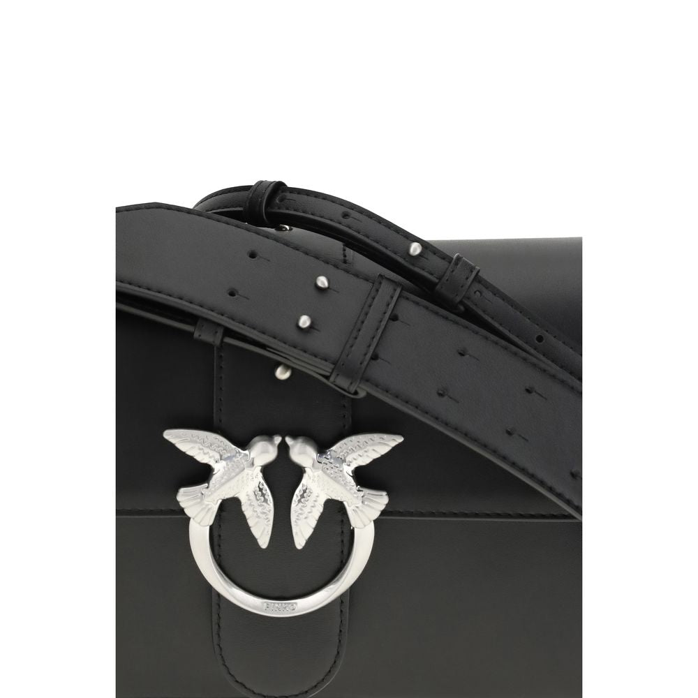PINKO Black Leather Shoulder Bag