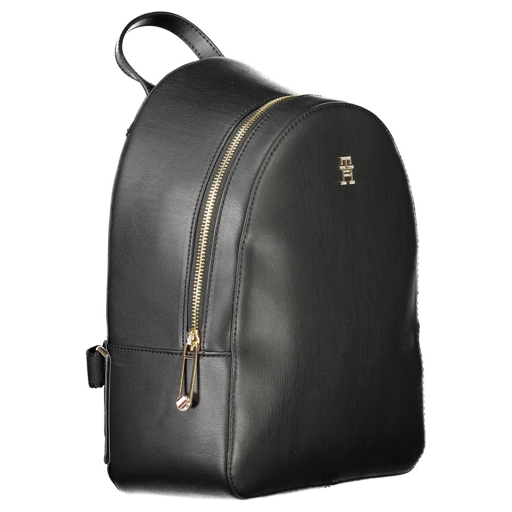 Tommy Hilfiger Black Polyurethane Women Backpack