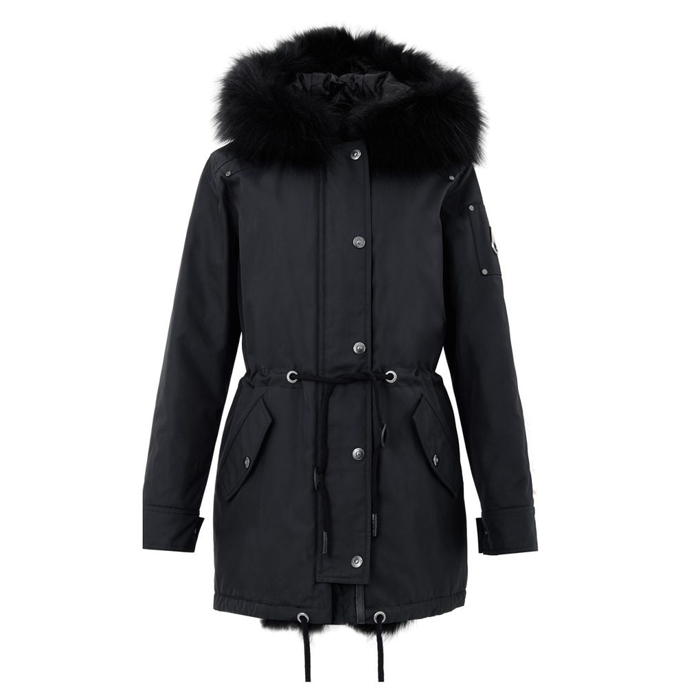 Moose Knuckles Black Cotton Parka