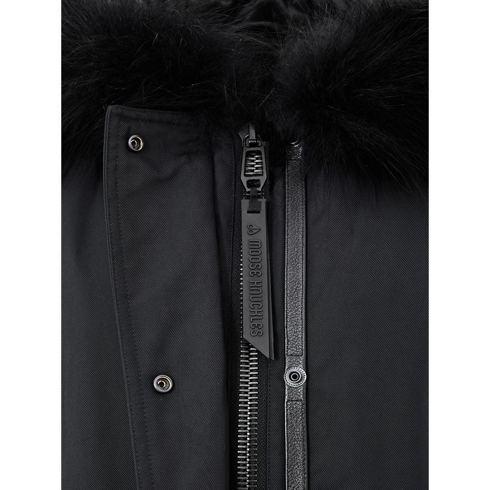 Moose Knuckles Black Cotton Parka