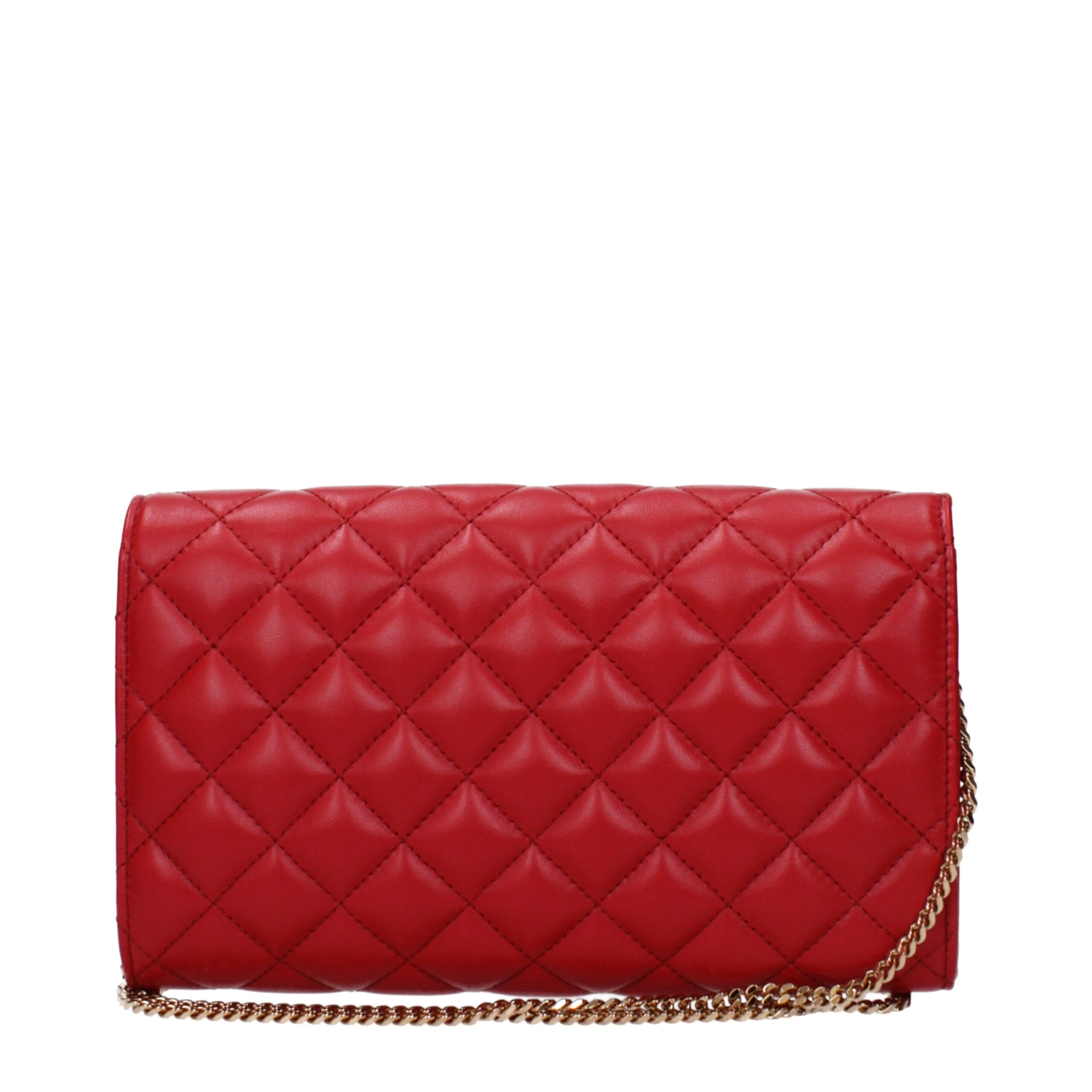 Versace Red Leather Clutch Bag