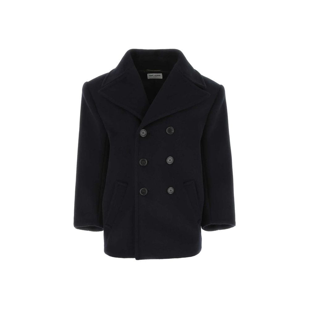 Saint Laurent Blue Wool Coat