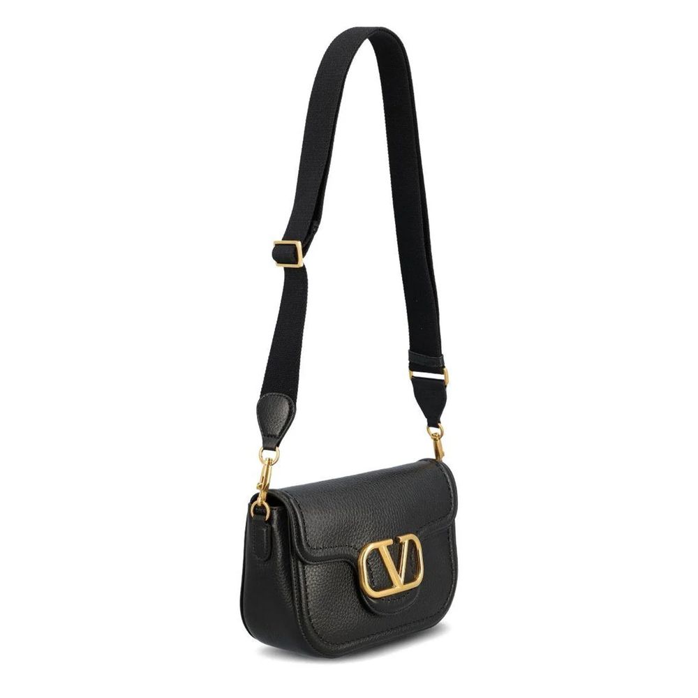 Valentino Garavani Black Leather Shoulder Bag