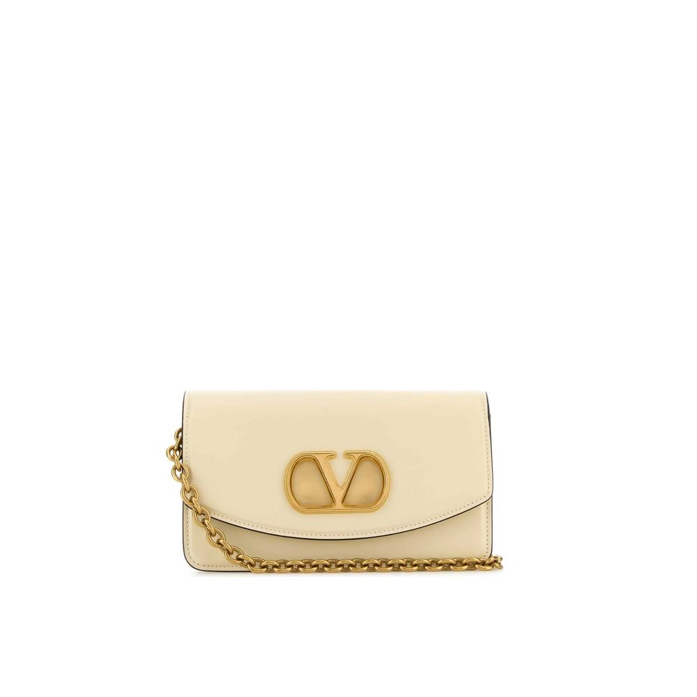 Valentino Garavani Beige Leather Clutch Bag