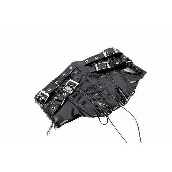 Dark in Lia Punk Love Patent Leather Waist Corset with Metal Accents