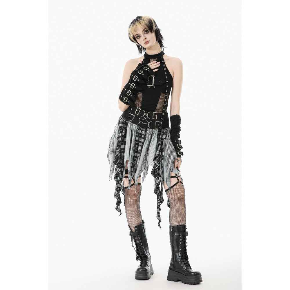 Dark in Love Morrigan Punk Patchwork Skirt