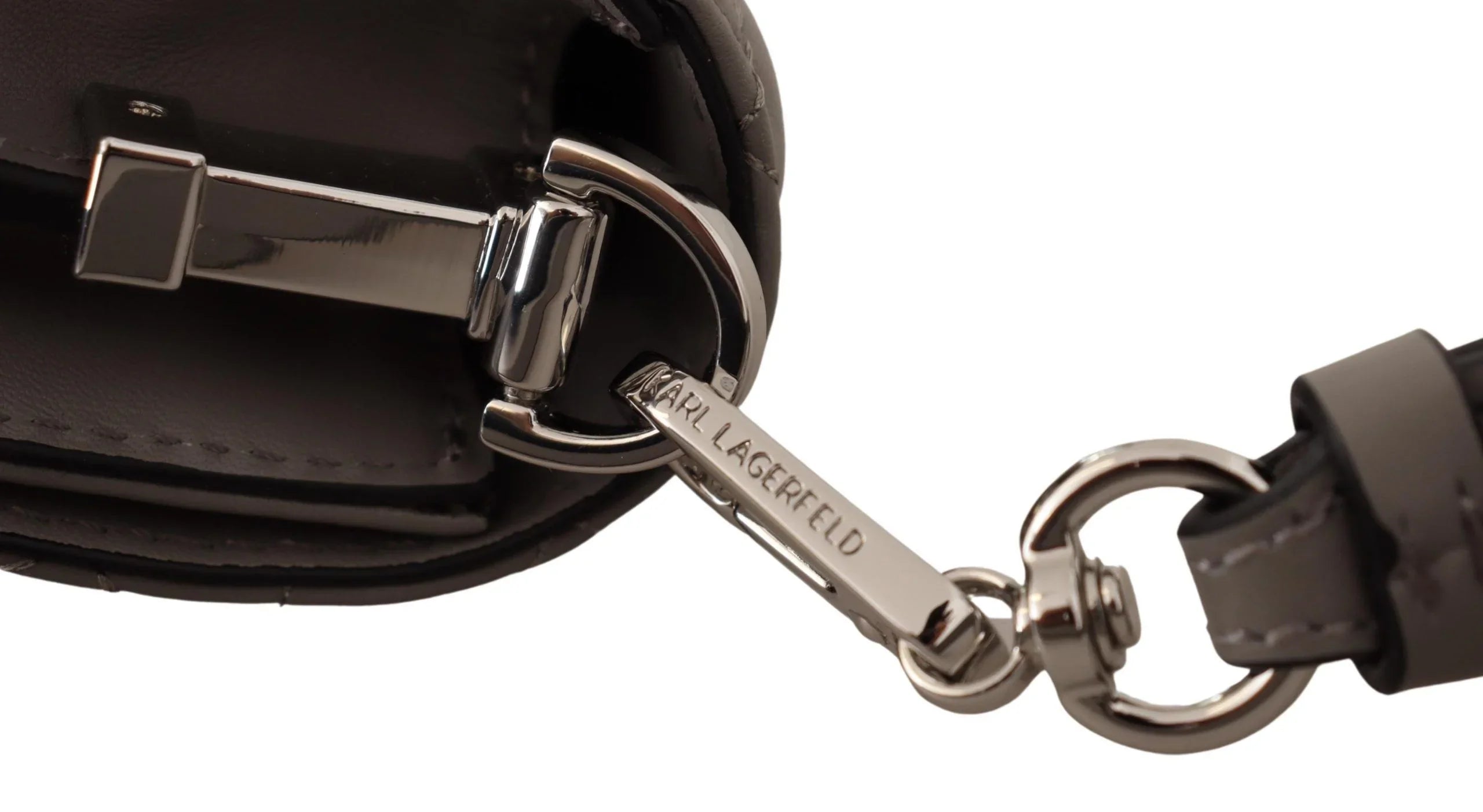 Borsa a tracolla in pelle grigio chiaro Karl Lagerfeld