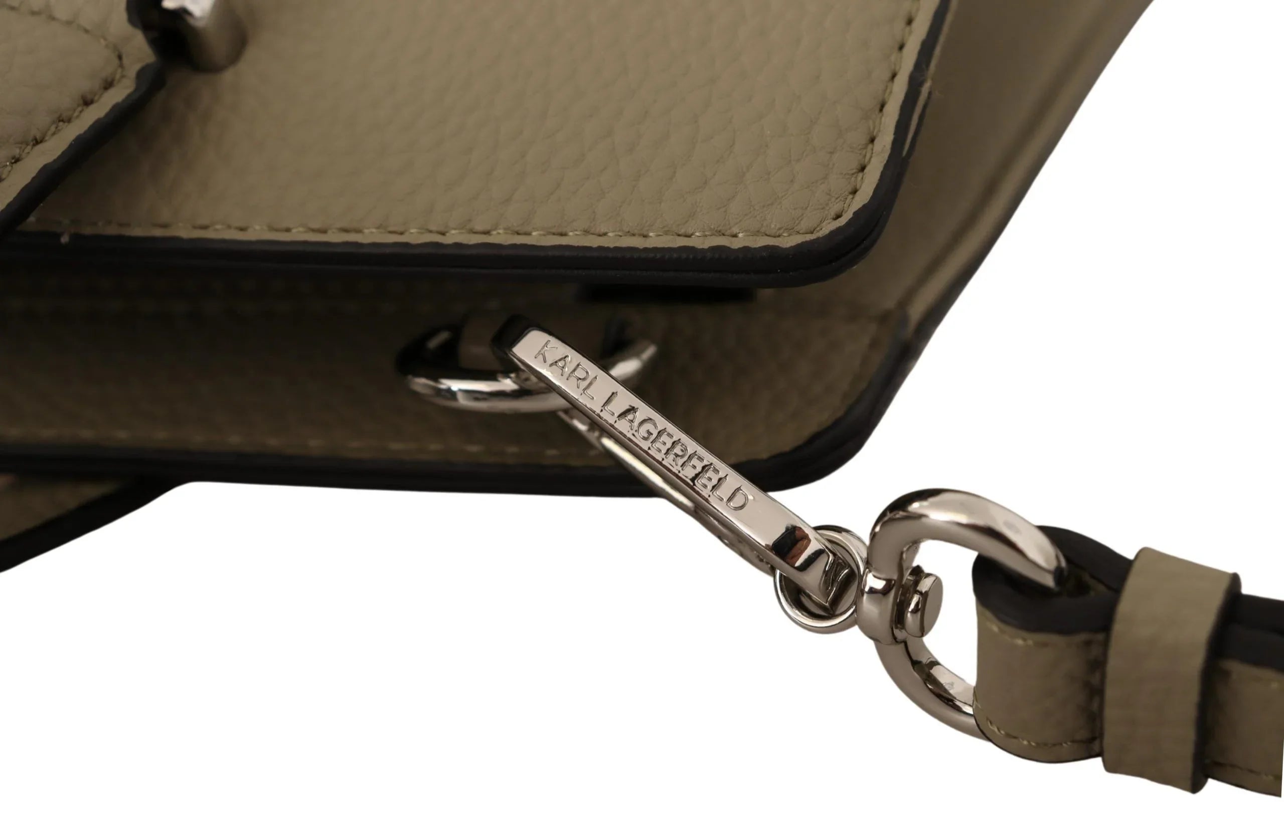 Karl Lagerfeld Tragetasche aus salbeigrünem Leder