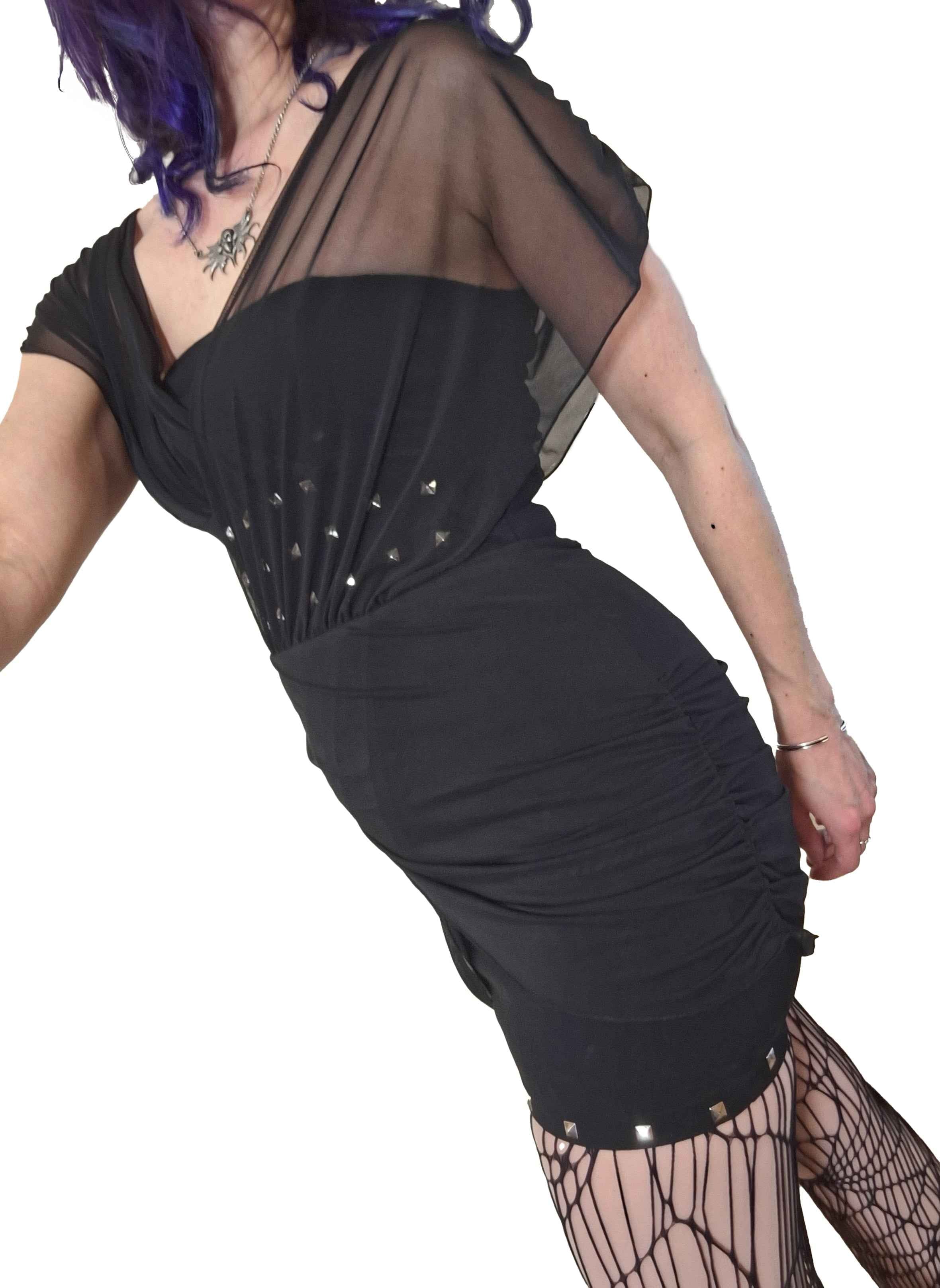 Necessary Evil Venus Wrapped Mesh Mini Dress - Size UK 8 Left Only!