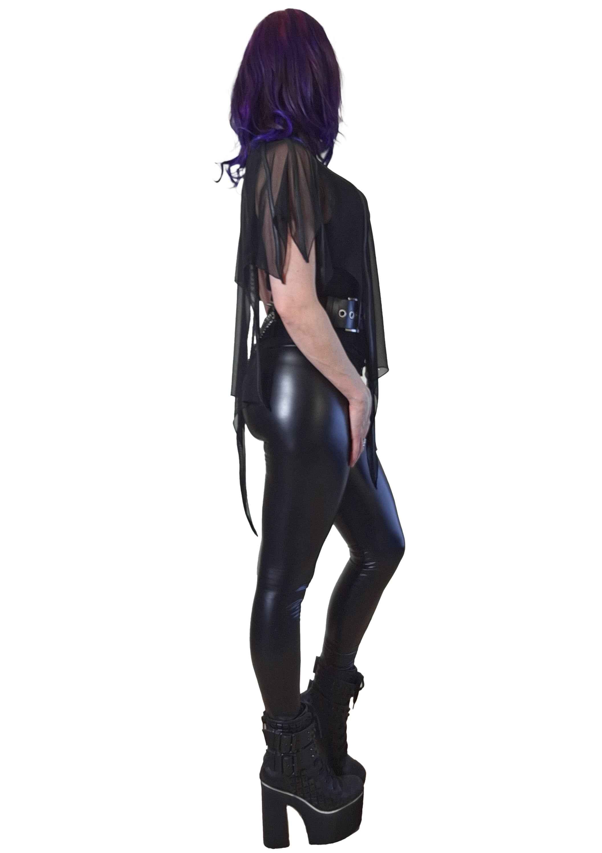 Necessary Evil Leutogi Mesh Bat Wing Effect Poncho Top