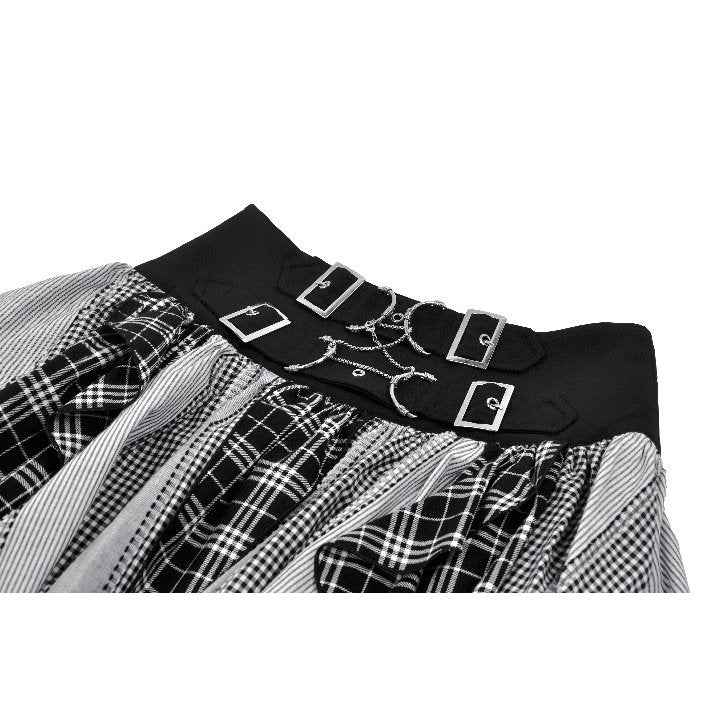 Dark in Love Morrigan Punk Patchwork Skirt