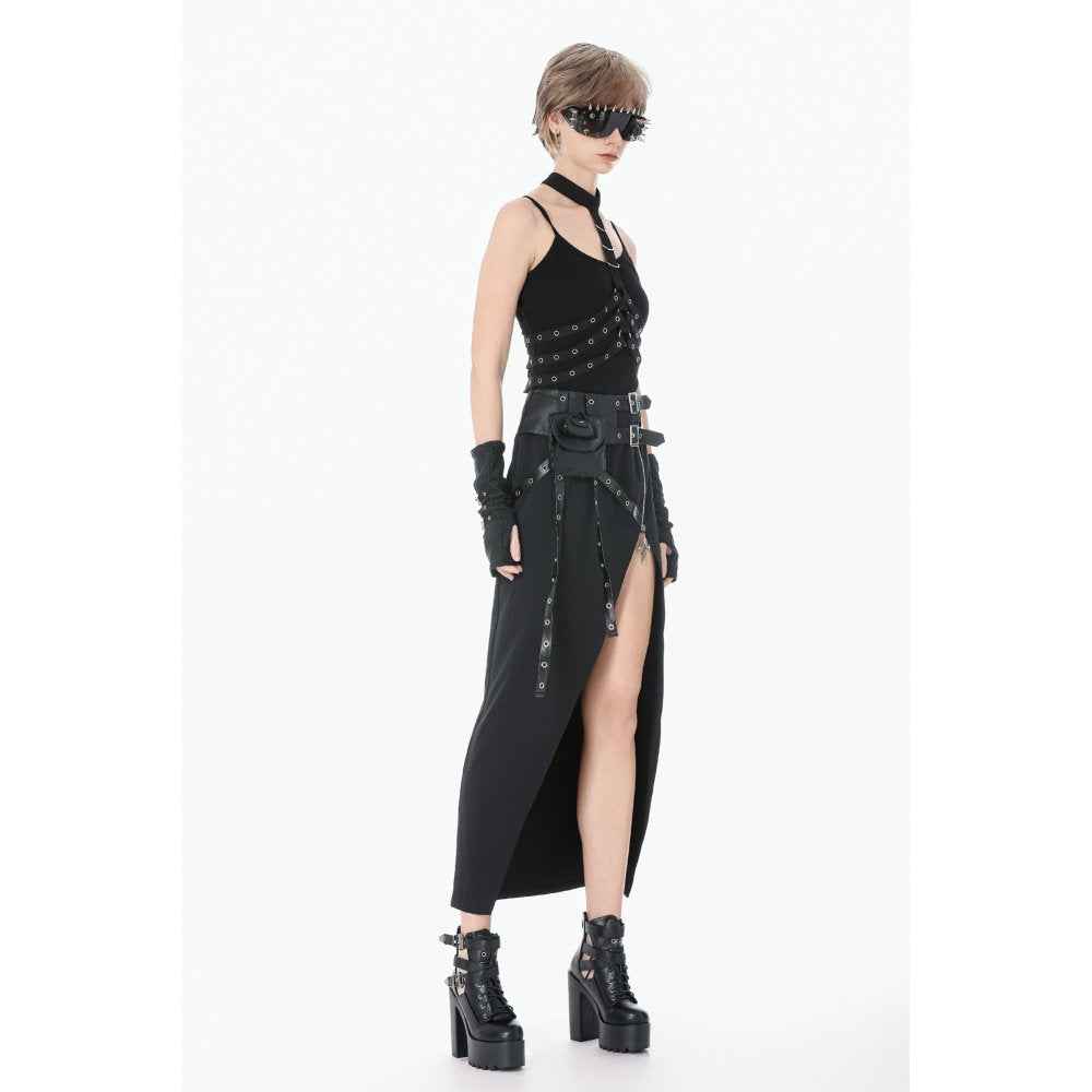 Dark In Love Punk Rib Cage Grommet Waist Cincher