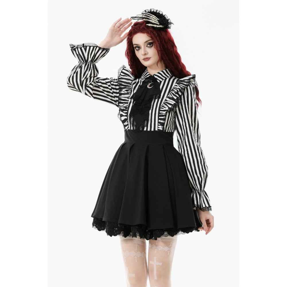 Dark in Love Striped Ruffle Gothic Lolita Dress