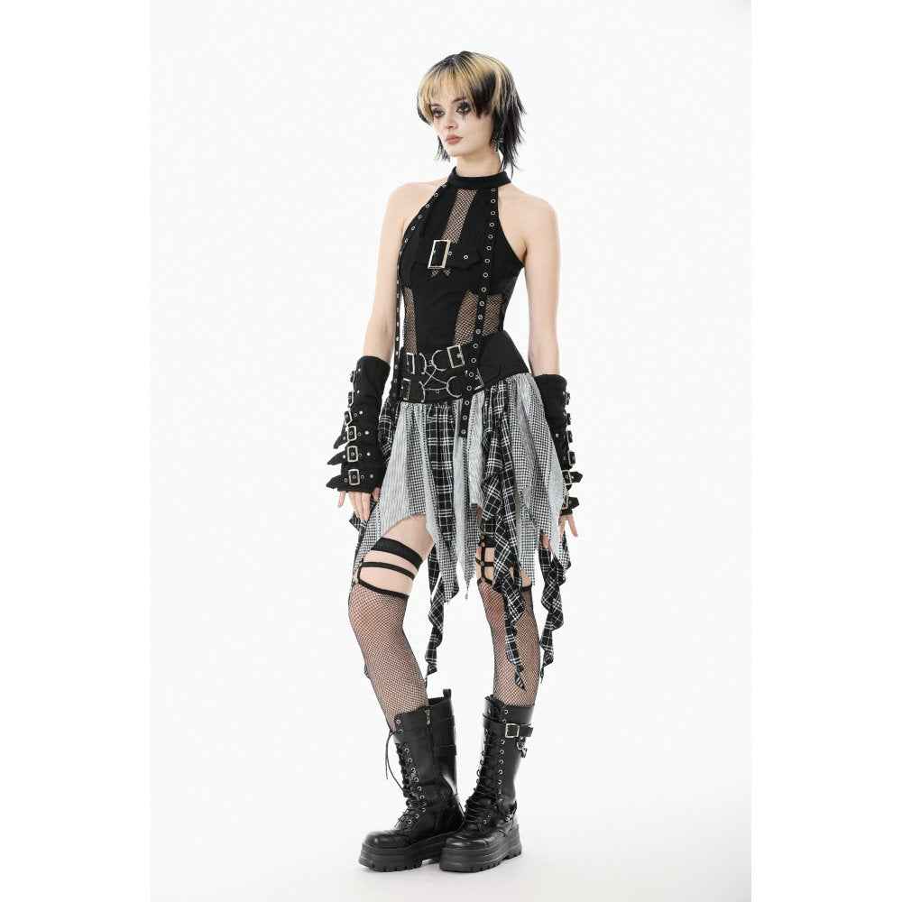 Dark in Love Morrigan Punk Patchwork Skirt
